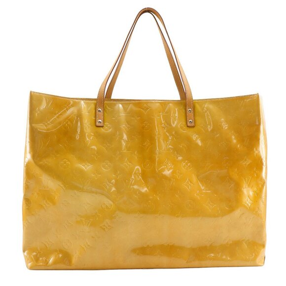 Louis Vuitton Reed GM Tote/Boston Bag M91140 Monogram Vernis 2001 Beige TH002...